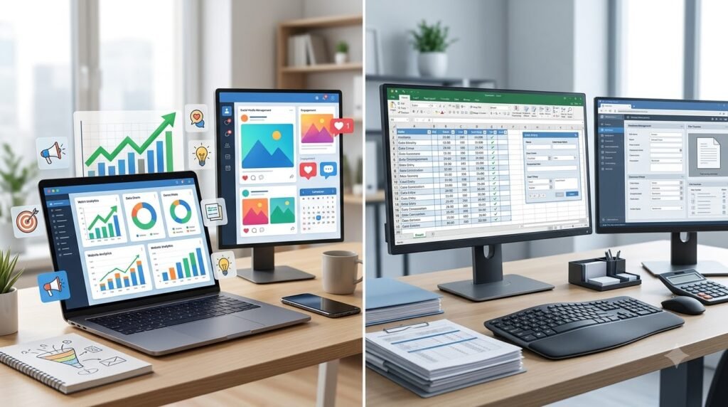 digital marketing vs data entry operator course