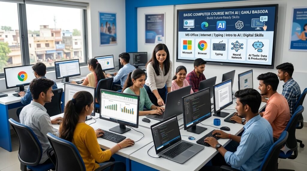 Basic computer course with ai in ganj basoda
